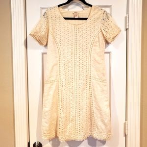 Sundance Catalog Eyelet Delight Dress Cream 6